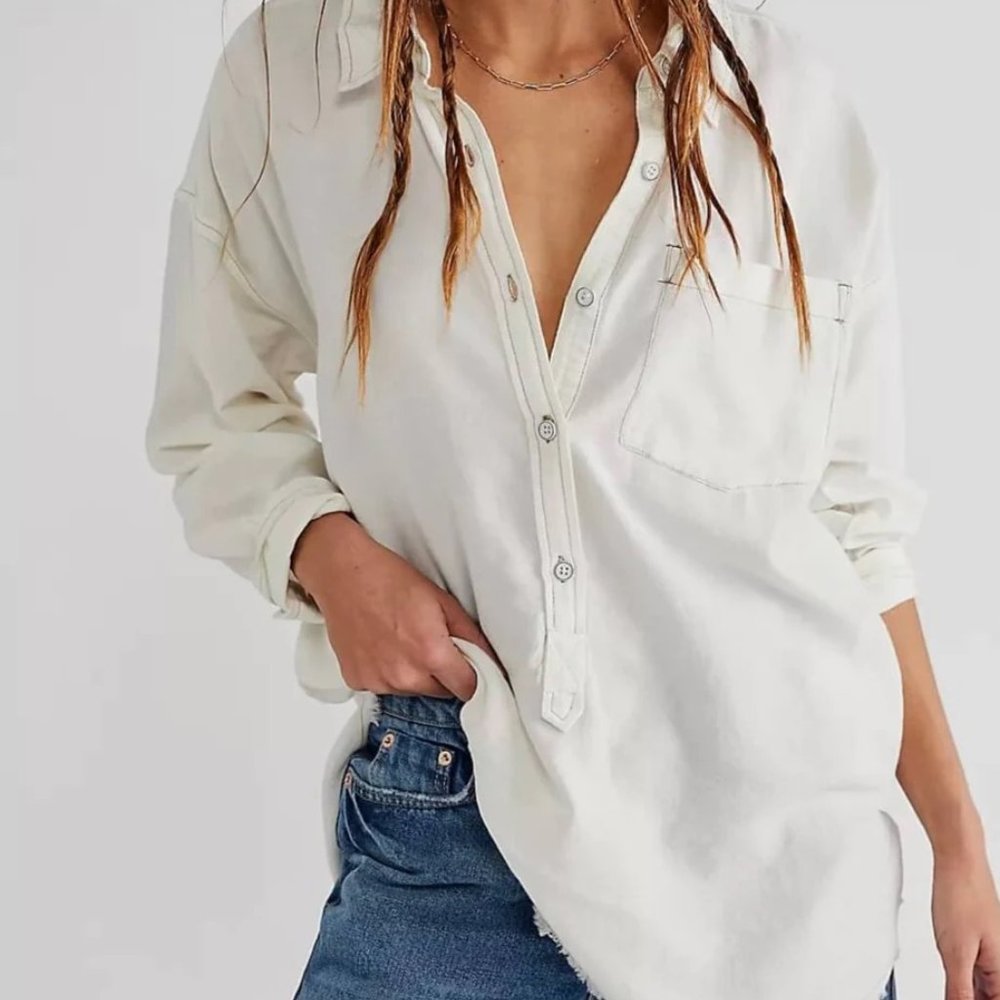 Free People Smock Oxford Shirt